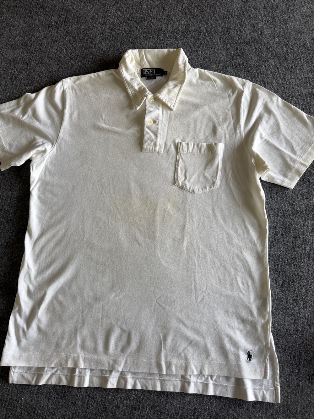 Polo by Ralph Lauren Men’s Vintage White Short Sleeves Golf Logo Polo Shirt